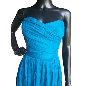 J-Crew Royal Blue Crinkle Chiffon Party Dress